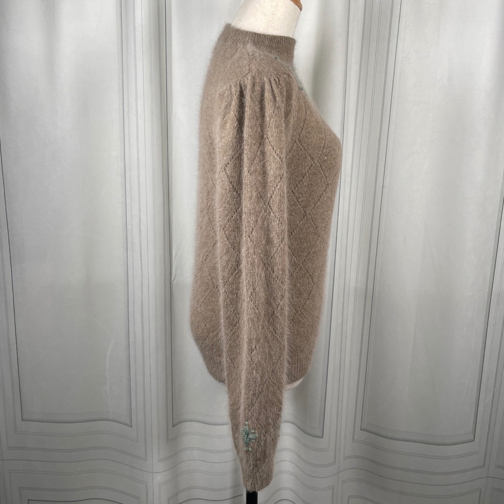 Vintage Stanley Blacker Angora Lambswool Embroidered Cardigan Medium - Picture 5 of 13